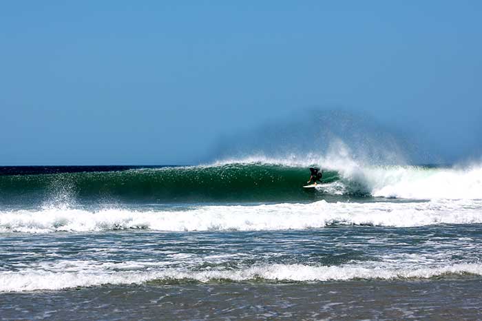 Getting shacked at the Tamarindo Rivermouth