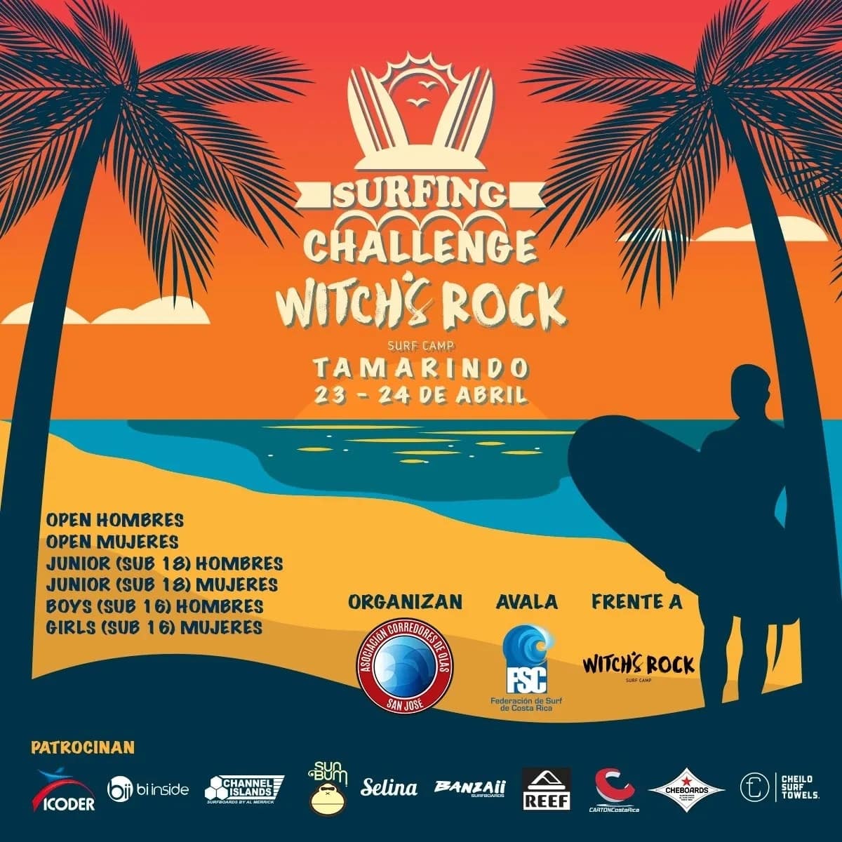 Read more about the article Witch’s Rock Surf Camp To Host Federation Of Surf Contest In Tamarindo This Weekend: April 23-24, 2022