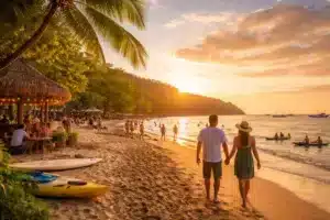 Beach sunset and activities in Tamarindo Costa Rica